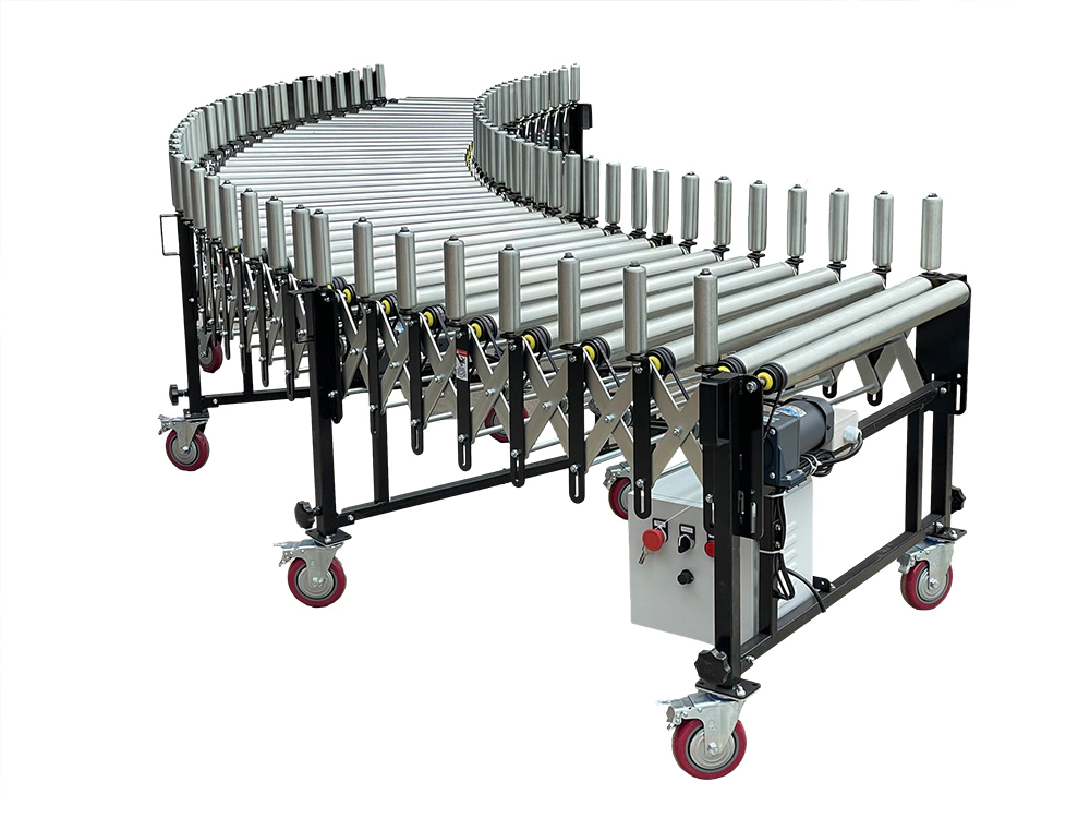 Retractable Powered Roller Conveyor with Side Guide
