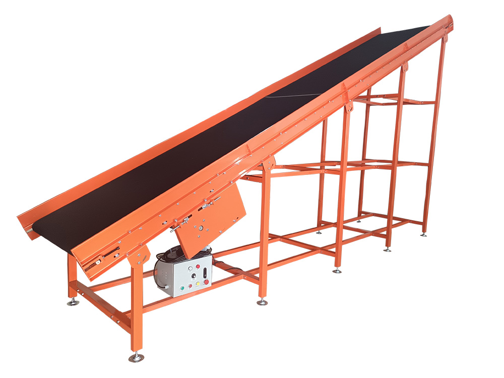 Inclined Belt Conveyor for loading unloading cargo to mezzanine or second floor