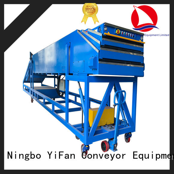 YiFan mobile telescopic conveyor belt with bottom price for storehouse