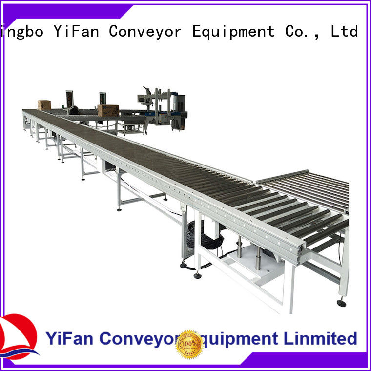 YiFan powered conveyor system source now for carton transfer